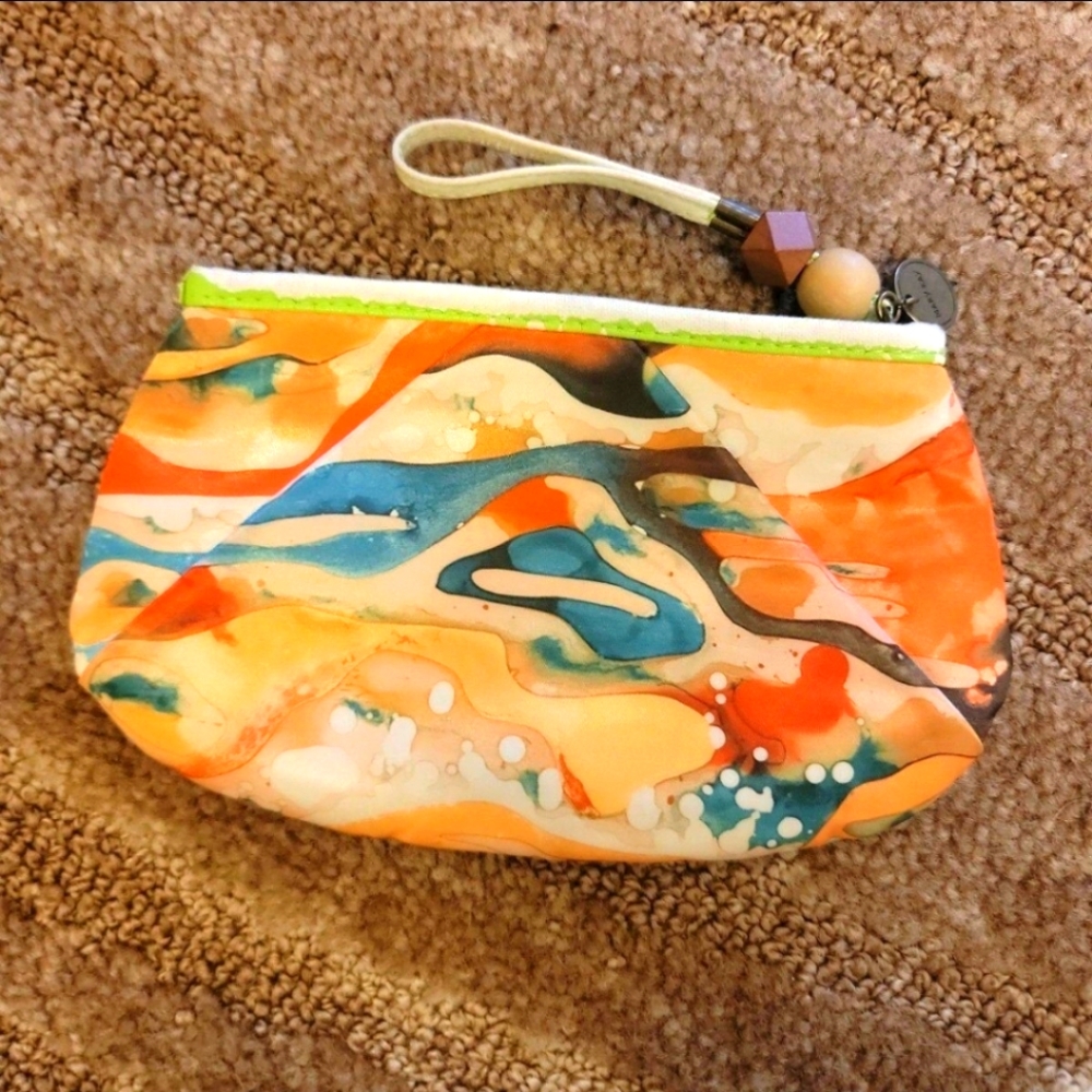 Abstract Satin Wristlet